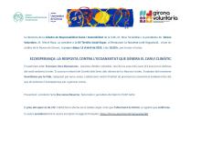 Targetó de la tertúlia. ECOESPERANÇA: LA RESPOSTA CONTRA L’ECOANSIETAT QUE GENERA EL CANVI CLIMÀTIC En parlarem amb: Francisco Vera Manzanares. Activista climàtic colombià. Una de les veus més joves (13 anys) en la defensa del medi ambient al món. És assessor infantil del Comitè dels Drets dels Infants de les Nacions Unides. Fundador del moviment Guardianes por la Vida, composat per nens, nenes i adolescents amb la finalitat de promoure la consciència ambiental des del que ell anomena l’ecoesperança 