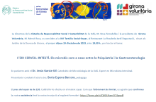 Programa: L’EIX CERVELL-INTESTÍ. Els microbis com a nexe entre la Psiquiatria i la Gastroenterologia. En parlarem amb el Dr. Jesús Garcia-Gil. Catedràtic de Microbiologia de la UdG. Expert en Microbiota Intestinal. Presentarà i conduirà l’acte la Sra. Berta Espona Barcons, pedagoga